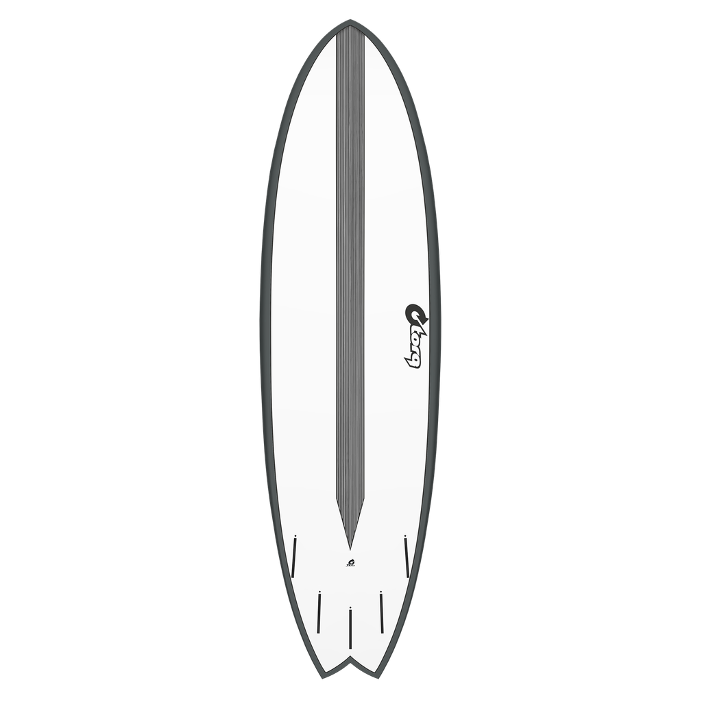 torq TET 6´3 - Fish - White + Carbon Strip + Graphite Rails