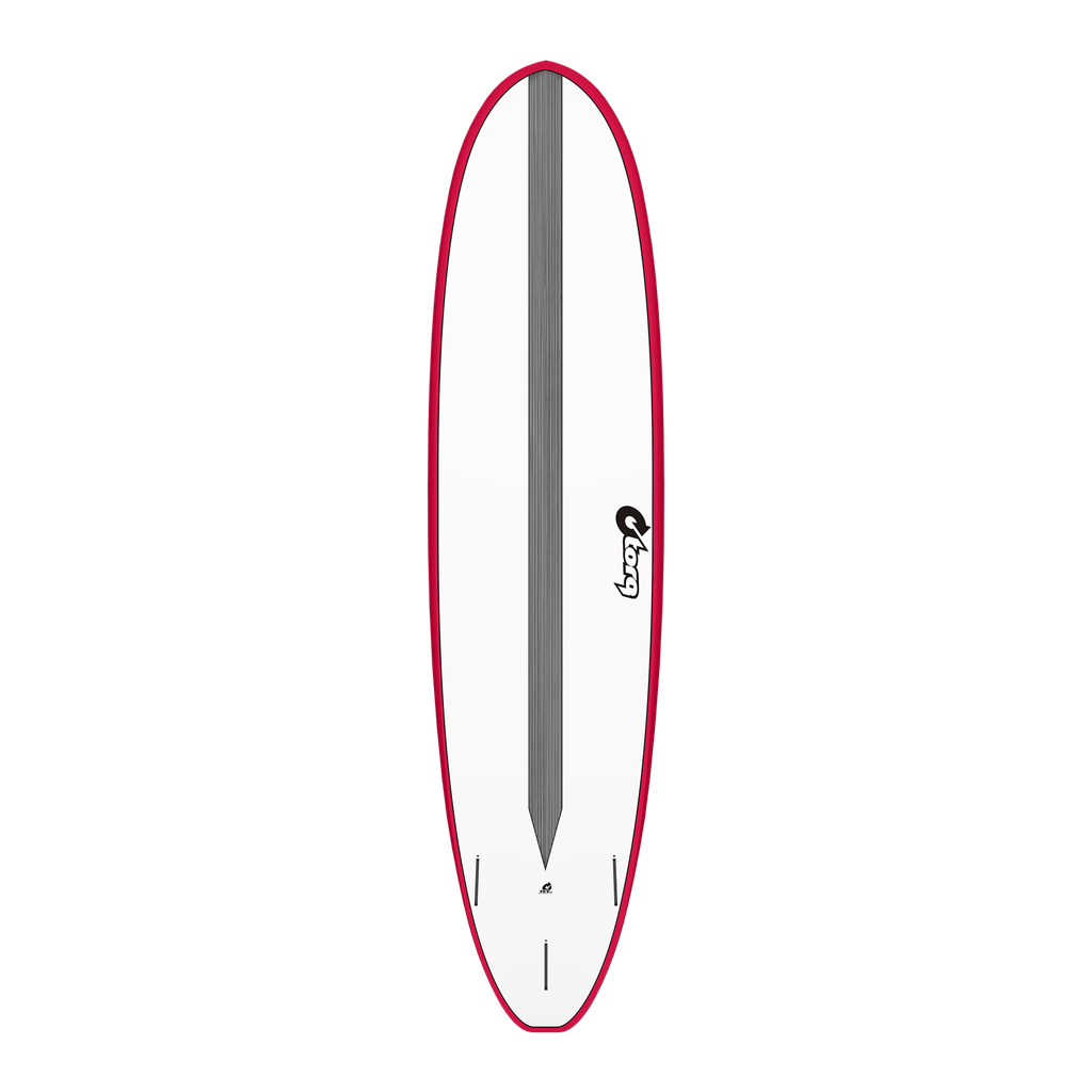 torq TET 7´8 - Funboard V+ - White + Carbon Strip + Red Rails