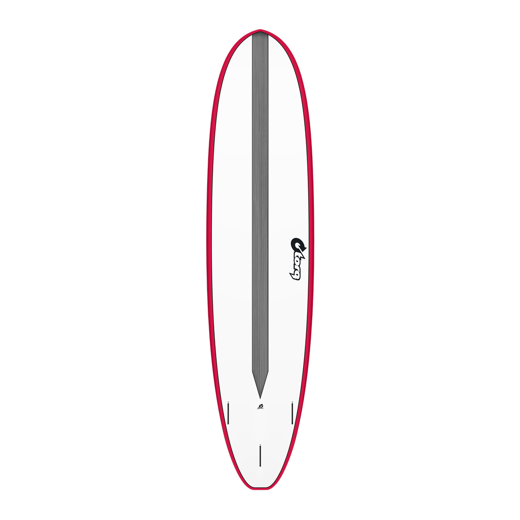torq TET 8´2 - Funboard V+ - White + Carbon Strip + Red Rails