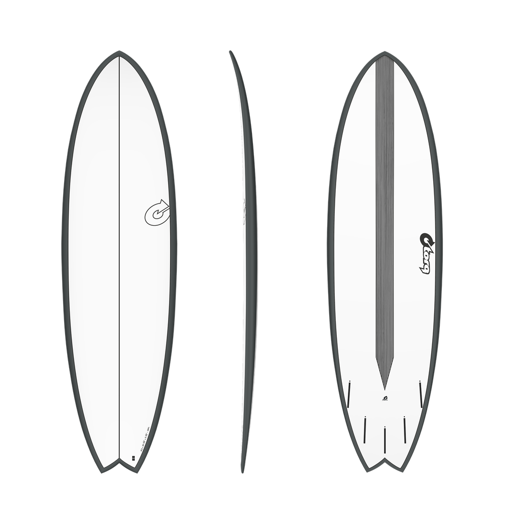 torq TET 6´3 - Fish - White + Carbon Strip + Graphite Rails