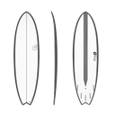torq TET 6´3 - Fish - White + Carbon Strip + Graphite Rails