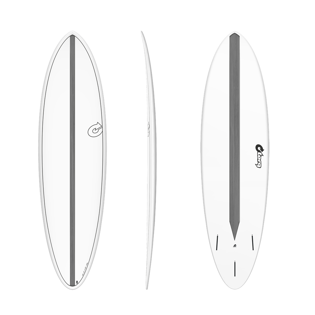 torq TET 6´8 - Funboard - White + Carbon Strip 