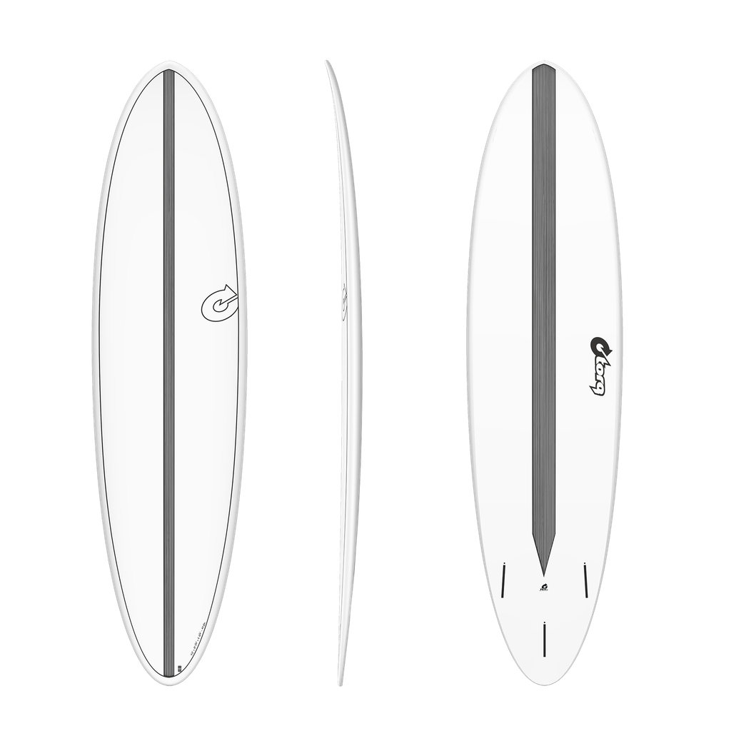 torq TET 7´2 - Funboard - White + Carbon Strip 