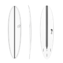 torq TET 7´2 - Funboard - White + Carbon Strip 