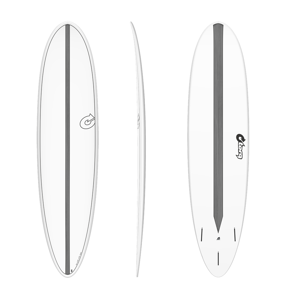 torq TET 7´6 - Funboard - White + Carbon Strip 