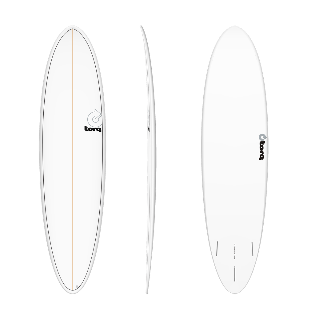 torq TET 7´2 - Funboard - White + Pinline 