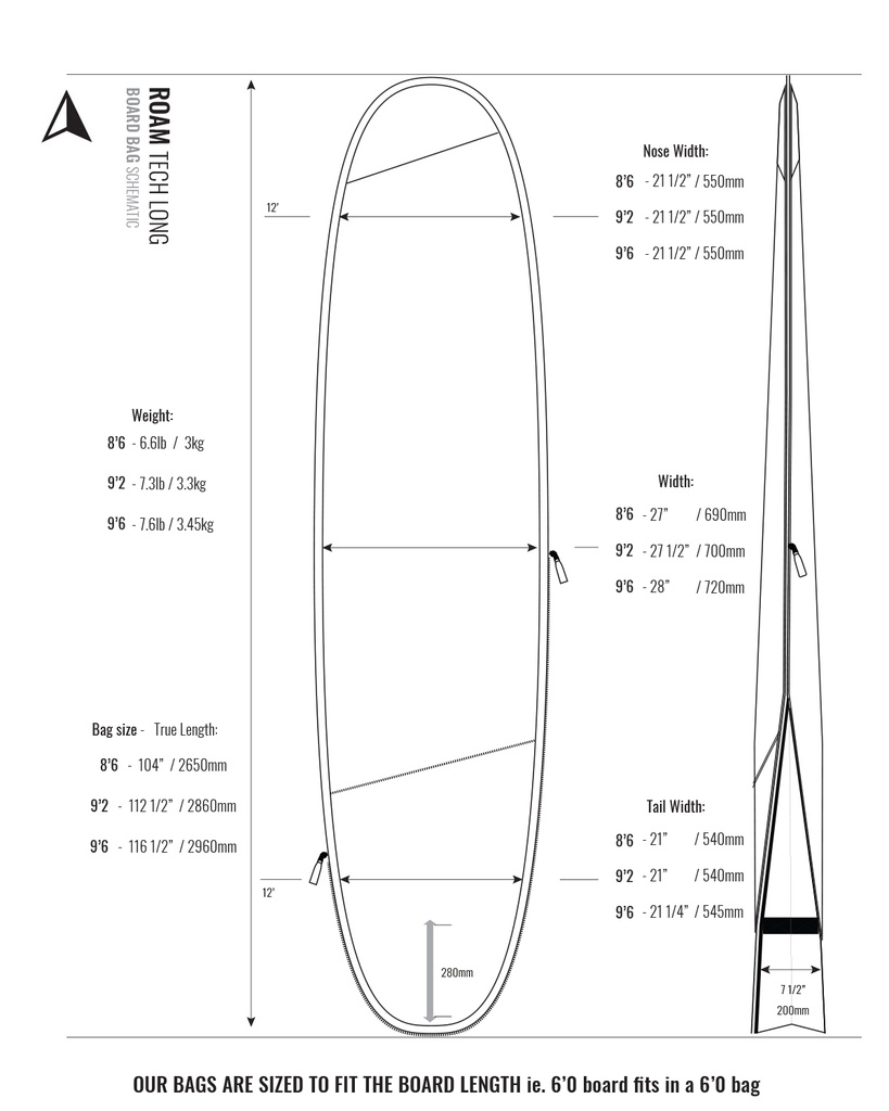 ROAM - 9'6 Tech Plus Long Boardbag