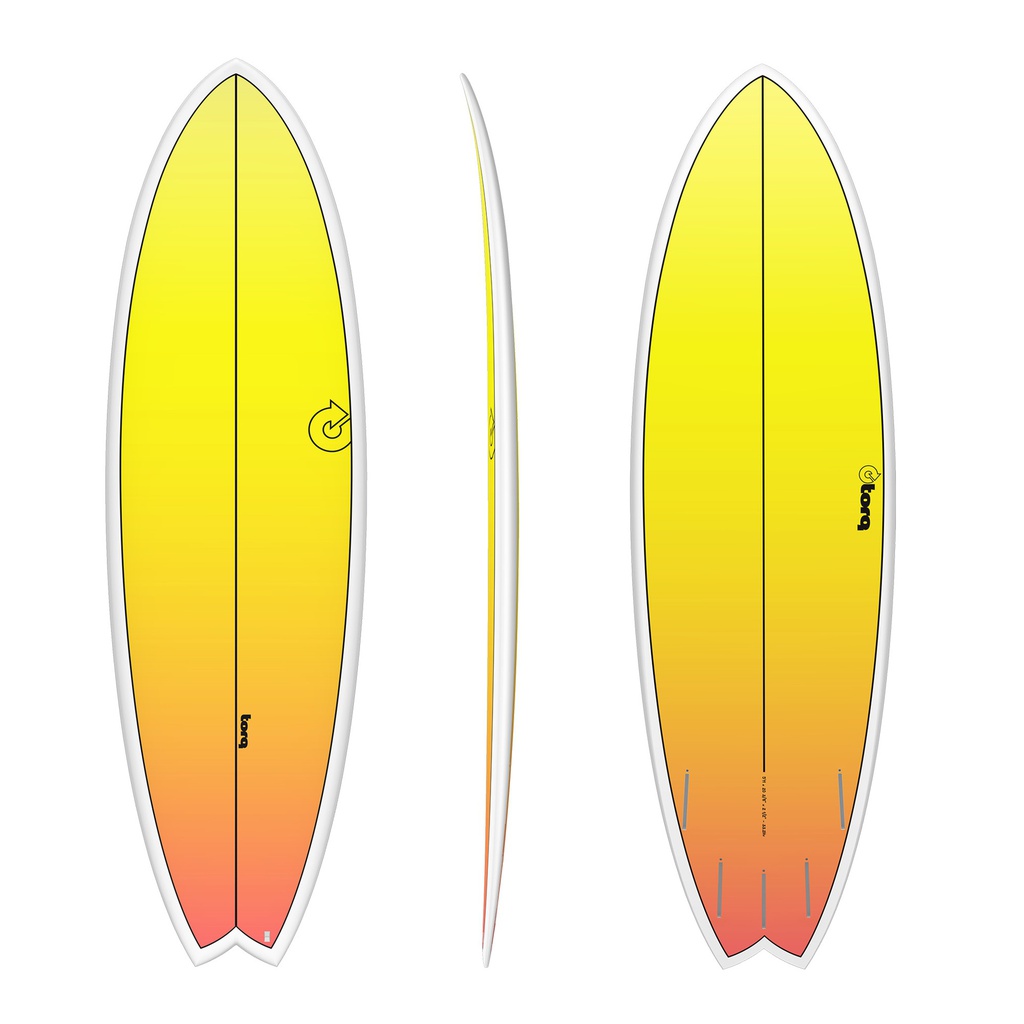torq TET 5´11 - Fish - yellow - orange fade 
