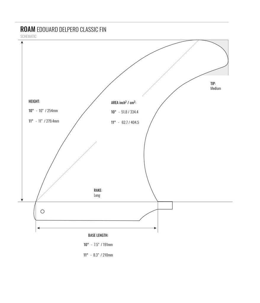 ROAM - Longboard Fin Edouard Delpero Classic 10.0'' - Clear