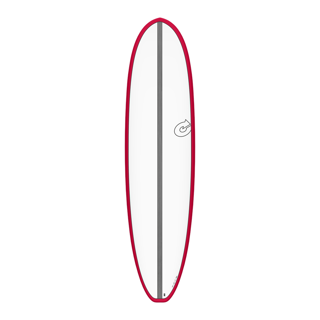 Torq - V+ Funboard 7'4 - TET - White + Carbon Strip + Red Rails