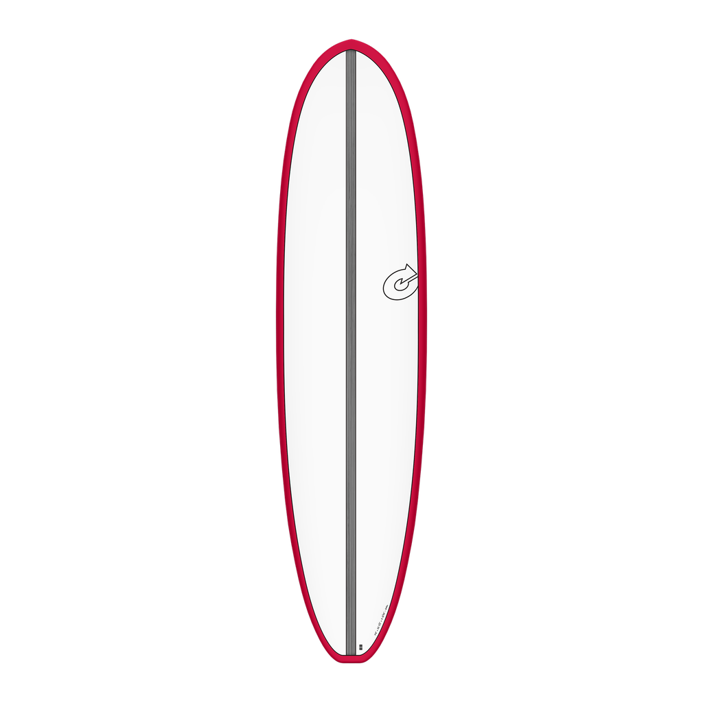 Torq - V+ Funboard 7'8 - TET - White + Carbon Strip + Red Rails