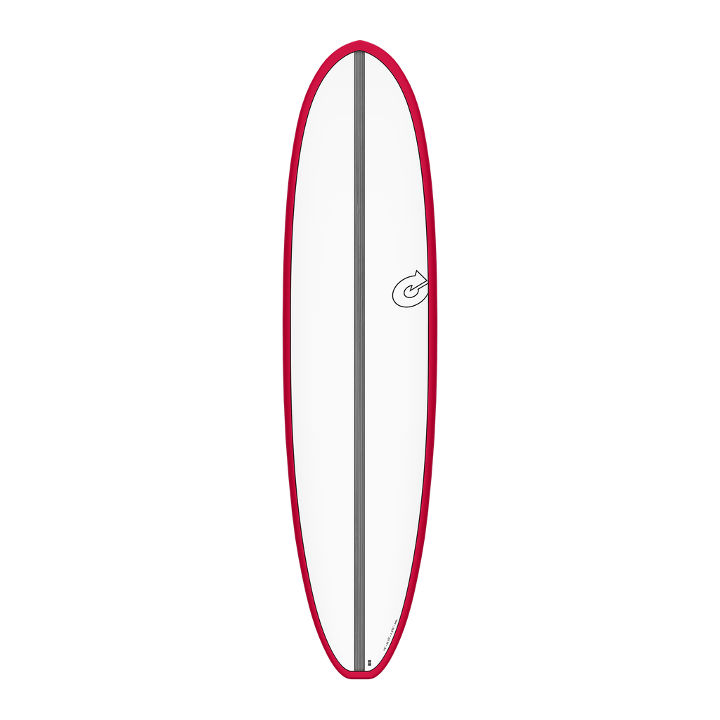 Torq - V+ Funboard 7'8 - TET - White + Carbon Strip + Red Rails