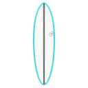 torq TET 6´8 - Funboard - White + Carbon Strip + Miami Blue Rails