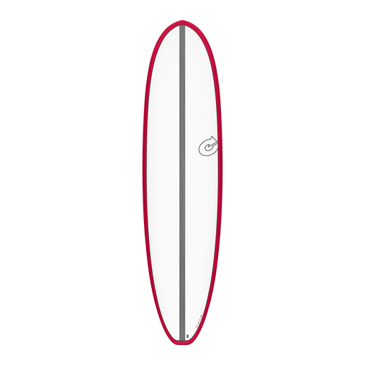 [TQ-E-CS-RS-0704] Torq - V+ Funboard 7'4 - TET - White + Carbon Strip + Red Rails