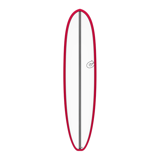 [TQ-E-CS-RS-0802] Torq - V+ Funboard 8'2 - TET - White + Carbon Strip + Red Rails