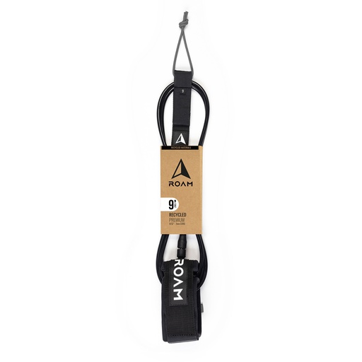 [RO-L-A-PR-9-RC-CF] ROAM - Pemium Calf Leash 9' - ECO Alternative Recycled - Black
