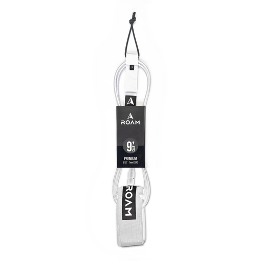 [RO-L-A-PR-9-WT-CF] ROAM - Premium Calf Leash 9' - White