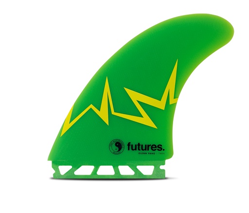 [1057-276-00] Futures - Glenn Pang Twin + 1 - Fiberglass - Green/Yellow