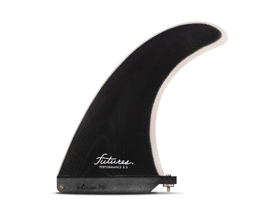 [8184-268-12] Futures - Performance 8.0" Single Fin (M) - Fiberglass - Black/Grey
