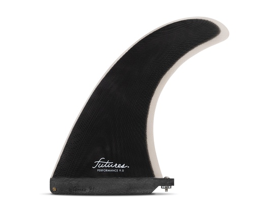 [8185-268-12] Futures - Performance 9.0" Single Fin (L) - Fiberglass - Black/Grey