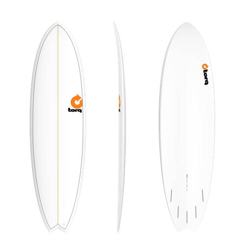 [TQ-A-P-0511] Torq - ModFish 5'11 - TET - White + Pinline